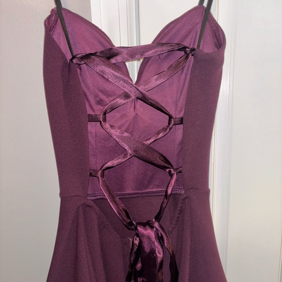 Maroon Skater Strapless Dress - Picture 2 of 3